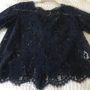 Navy lace top